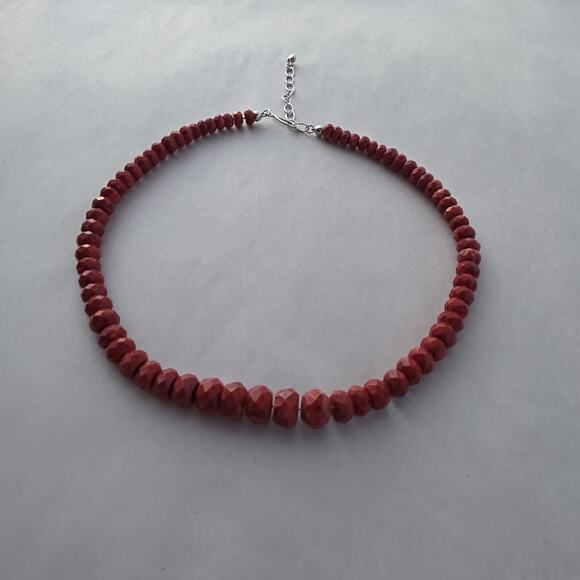 Jay King DTR Genuine Coral Red Statement Choker Necklace sterling Silver 925 - Picture 6 of 11